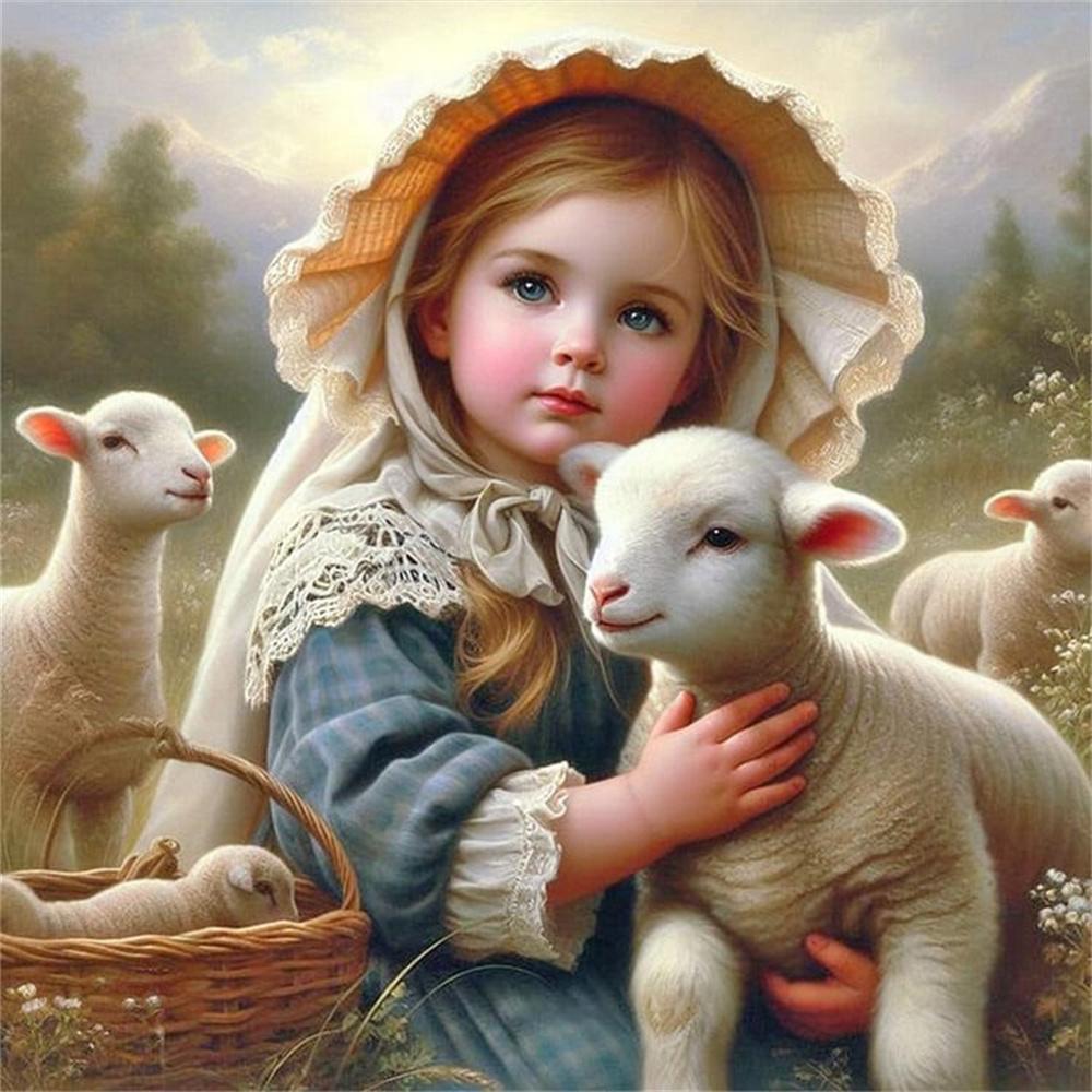 Diamond Art Painting Kits Girl Horse Portrait Cross Stitch Needlework Diamond Embroidery Kits Figure Wall Decor