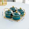 4 Compartment Dried Fruit Serving Set with Lids for Snacks and Candy