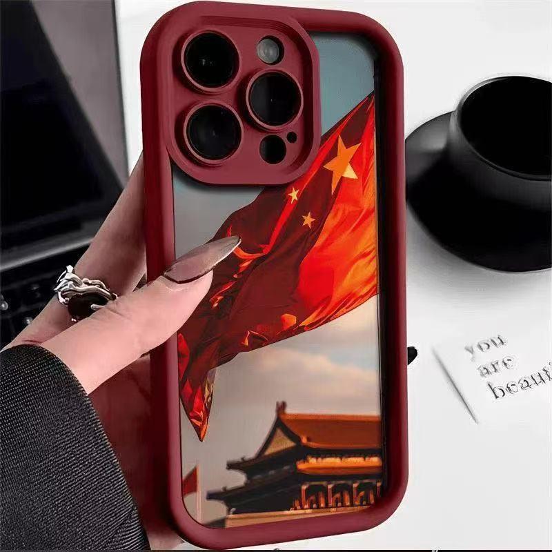 

Red Flag National Style Phone Case for iPhone 15/14/13 Series, iPhone 16 Pro Max iPhone 17 Air