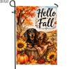 Sunflower Cute Dog Garden Flag, Double Sided, for Bedroom Living Room Party Decor