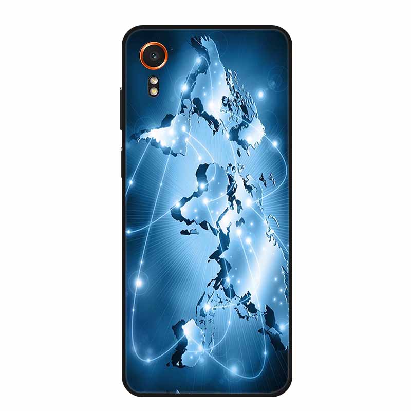 For Samsung Galaxy Xcover 7 Case Fashion Flowers Black Silicone Soft Back Cover For Samsung Galaxy Xcover7 Phone Case Coque Capa