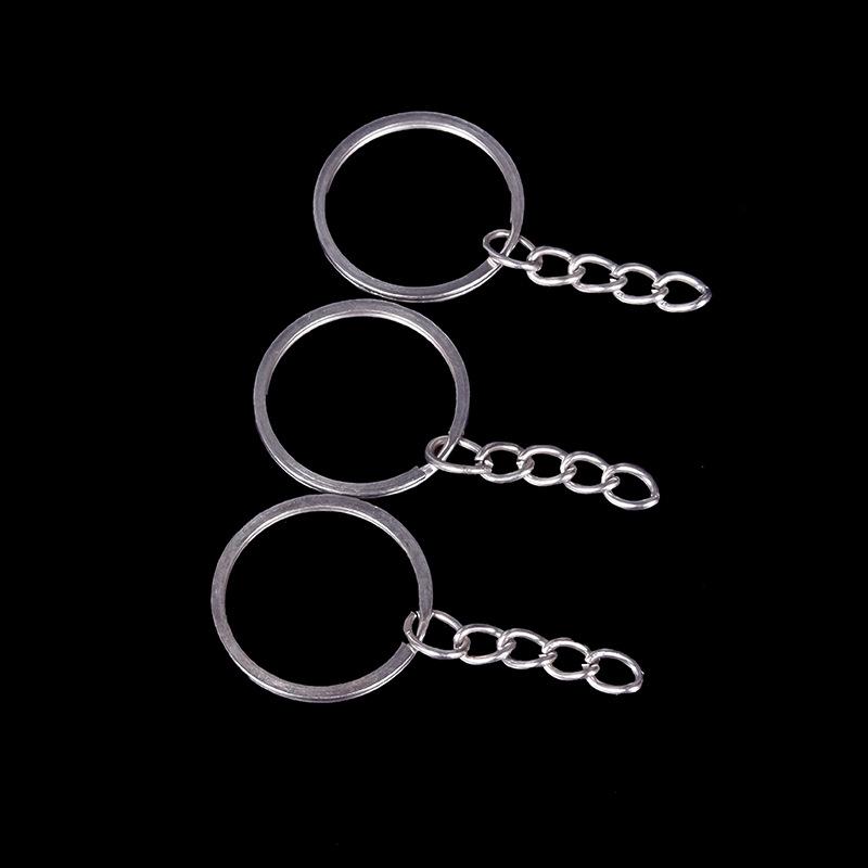 Hama Bead Accessories Metal Keychain with Chain Flat Double-layer Key Ring Hanging Ring Diy Accessories Metal Earth Puzzles Kids