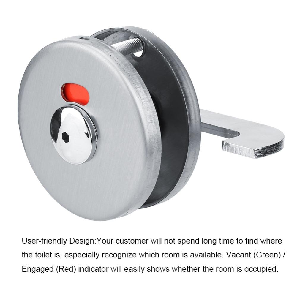 Keyless Latch Lock Silver Indicating Door Lock Durable Privacy Door Lock  Restroom