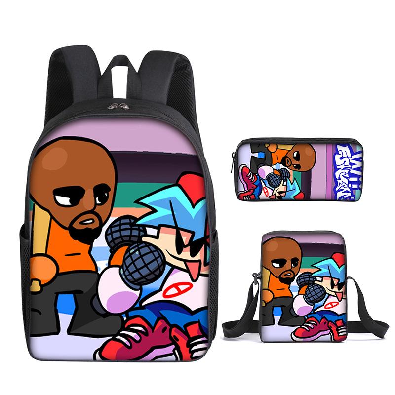 Classic Funny Friday Night Funkin 3D Print 3pcs/Set Pupil School Bags Laptop Daypack Backpack Inclined Shoulder Bag Pencil Case