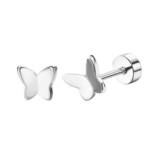 Florideco 1Pair Hypoallergenic Flat Back Stud Earrings for Women Men Surgical Stainless Steel Cartilage Studs Earrings Piercing