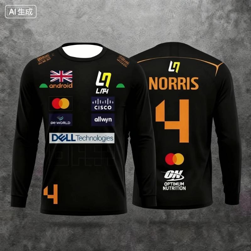 2026 Nuevo Camiseta de Manga Larga Estilo de Carreras No 4 Traje de Carreras de Motorsport Extremo Ropa Deportiva Transpirable para Deportes de Carreras