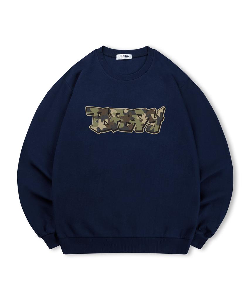 TOPBOY [Non-Fleece Or Fleece] Camo Vibe Print Sweatshirt (C Type)