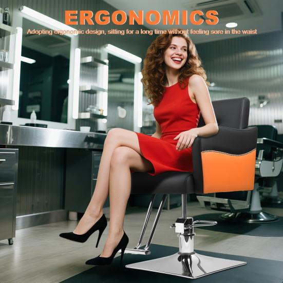 Styling Chair Hair Salon Chair, Stylist with Heavy Duty Hydraulic Pump, 360 Degrees Rolling Swivel Hairdressing Beauty Equipment, Max Load Weight 330
