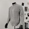 Men's High-End Stand Collar Double Zipper Knit Cardigan Sweater for Autumn and Winter