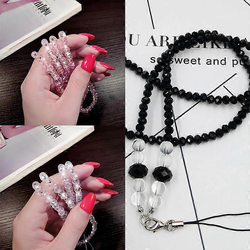 Bling Neck Crystal Beads Lanyard Strap Phone Key Holder Name ID Badge HOT