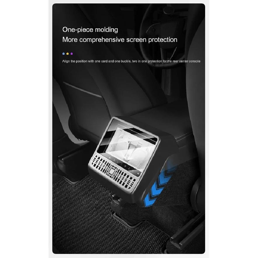 For Tesla Model Y Juniper Rear Air Conditioning Vent Cover Screen Tempered Film Integrated Model 3 Highland Air Outlet ABS Cover