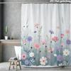 Pastel Floral Shower Curtain 1Pc Polyester 2D Flat Print 70.8X70.8 Inch Soft Watercolor Wildflowers Modern Bathroom Decor