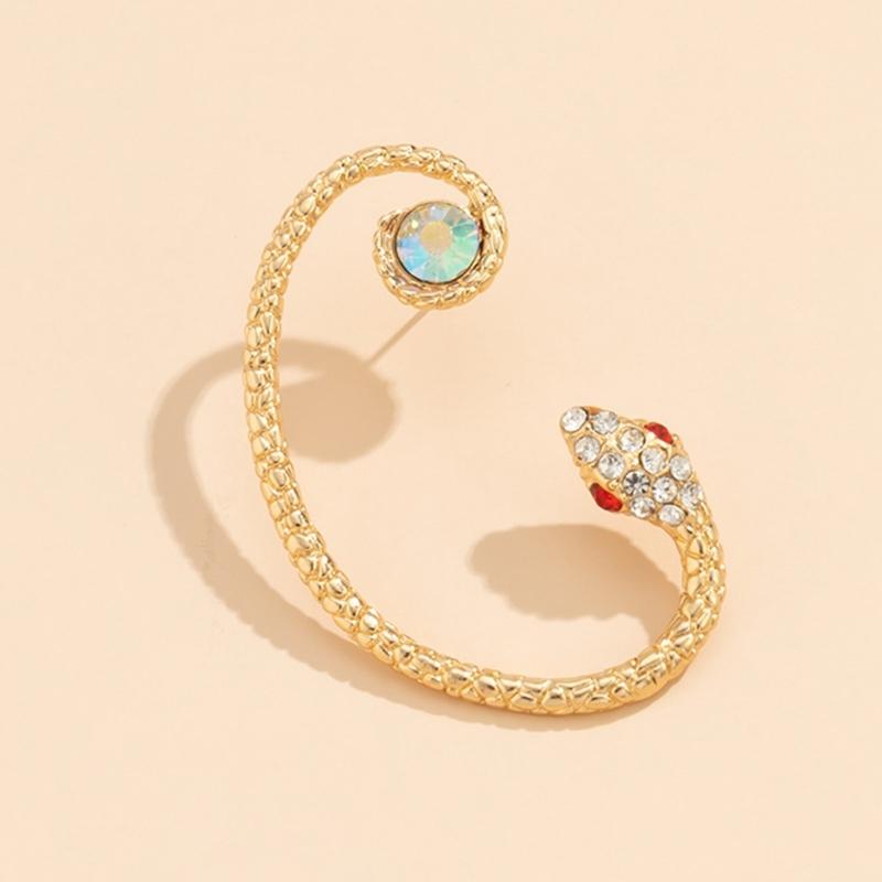 Vintage Kristal Elf Kulağı Manşetleri Küpe Takı Oyuk Metal Yaprak Deliksiz Sallantılar Klipsli Küpeler Kadınlar İçin