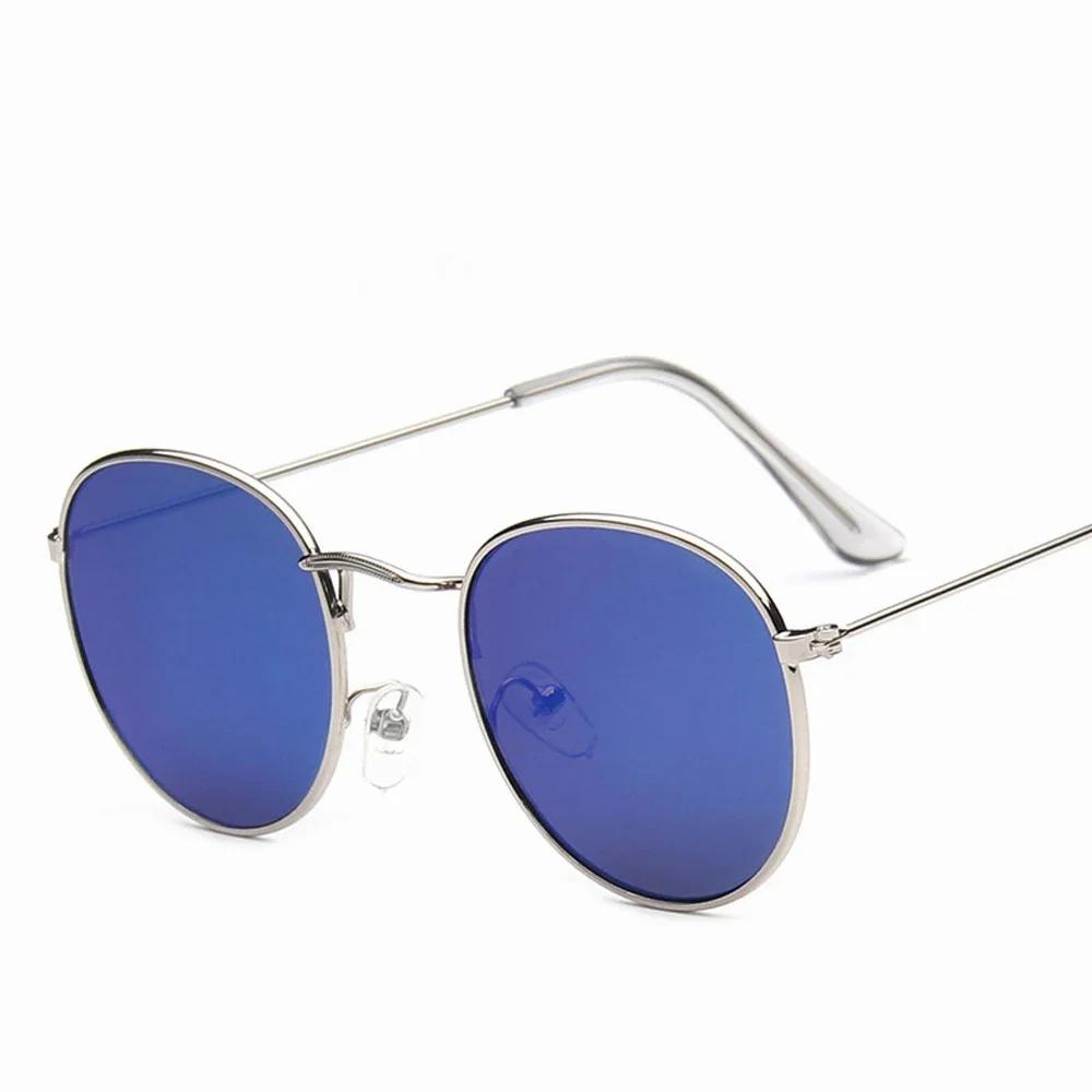 Pink Metal Small Round Sun Glasses Woman Vintage Travel Classic Sun Glasses Female Fashion Retro Lunette De Soleil Femme