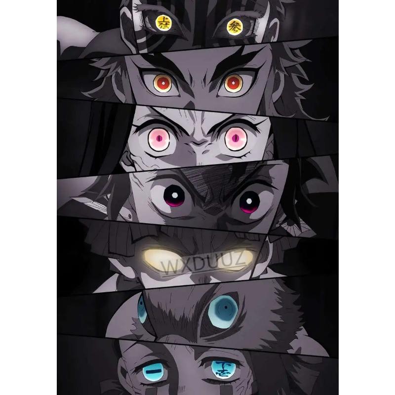 Vintage Japanese Anime Figure Demon Slayer Abstract Aesthetic Living Room Home Wall Decor Pictur Posters Canvas Painting Gift