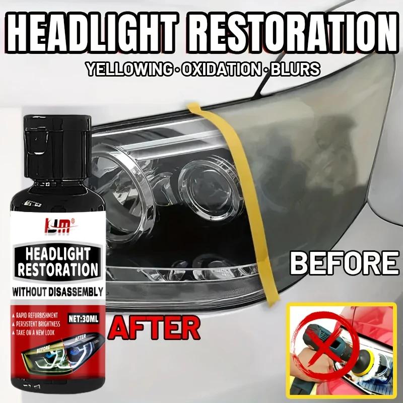 Car Headlight Repair Paste, Easy-to-use Headlight Maintenance Kit, Repair Oxidized, Yellowed, and Blurry Car Headlights,