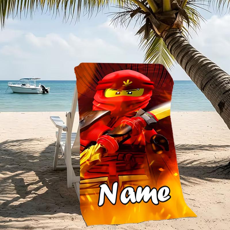 Customizable personalized beach towels Lego Ninjago themed designs.Suitable for the beach, yoga, sports;ideal as beach accessories