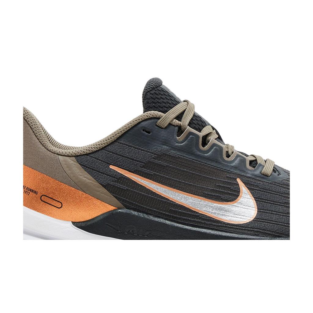 Nike Womens Air Winflo 9 'Grey Metallic Copper' (women's sizes) Dark Smoke Grey / Olive Grey / Metallic Copper / Metallic Silver Running Shoes