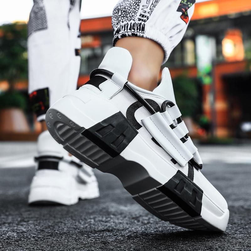 New Four Seasons Thick-soled Increase Casual Fashion Shoes Men's Popular Personality Walk Breathable Board Shoes Non-slip