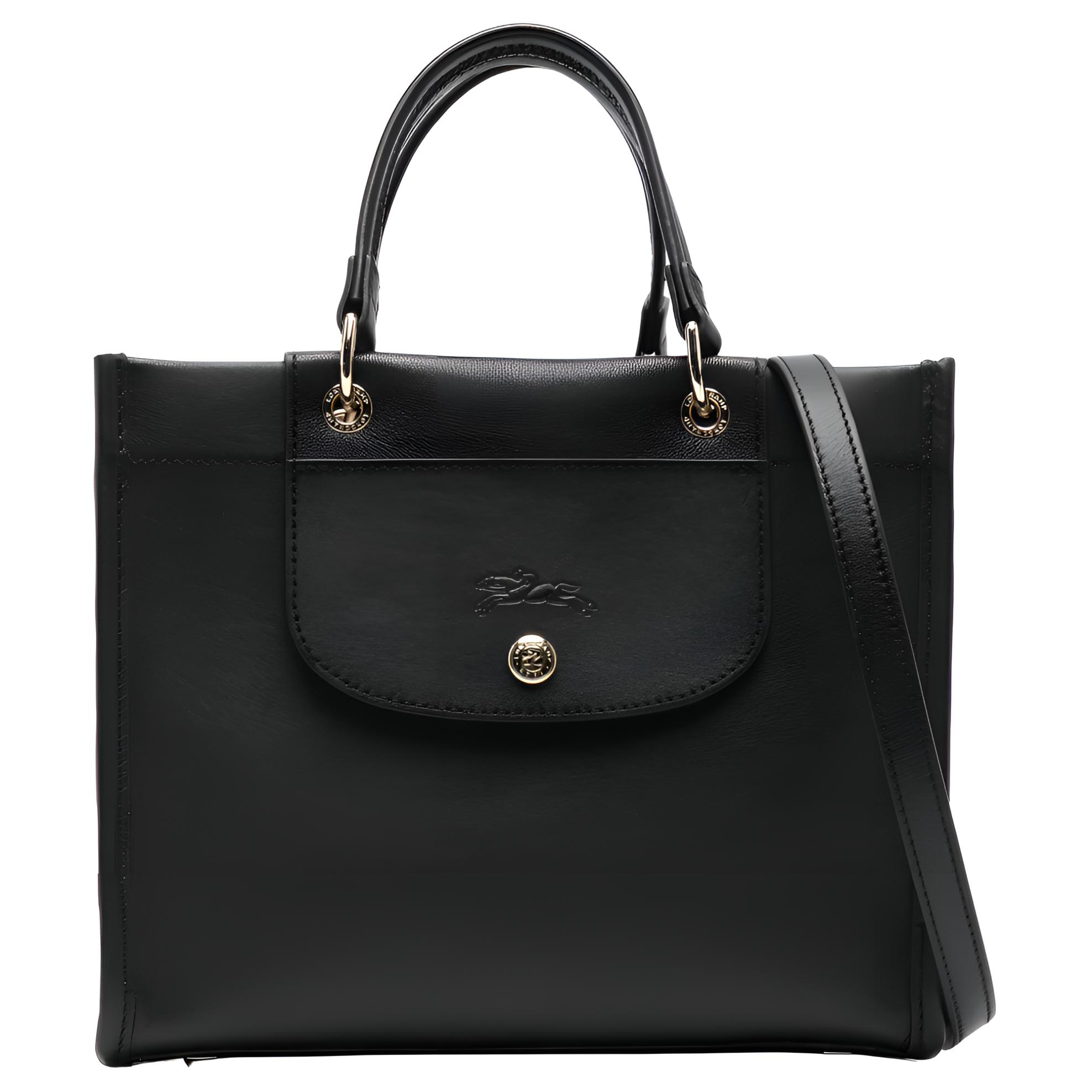 

Longchamp Cabas Hidden Magnetic Closure Adjustable Detachable Shoulder Strap Tote Bag Shopping Bag Women tote Black 10309HGO001 Basic Set (Bag+Dust Bag)