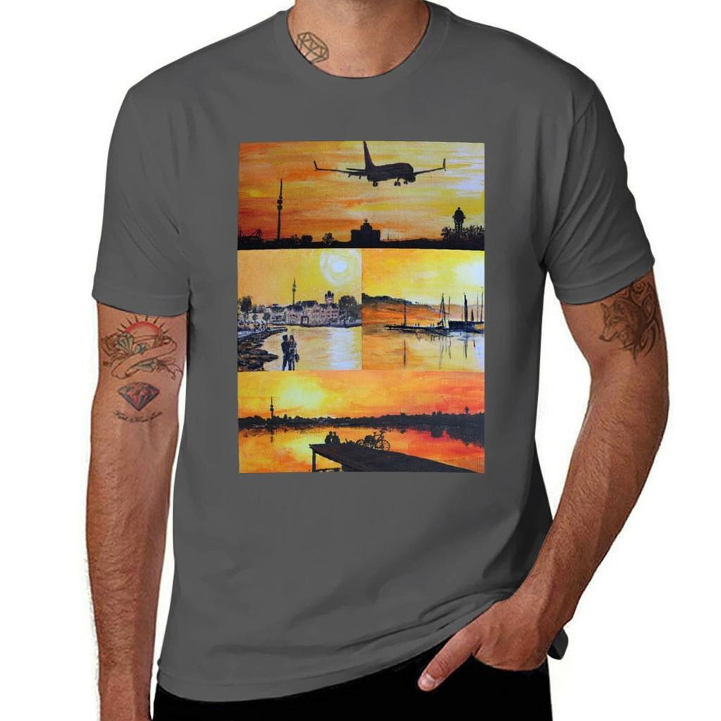 Evening mood at the Phoenixsee Tshirt oversizeds Short sleeve tee vintage mens graphic tshirts funny
