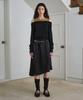 Simeteuligpeosenteu Color Mix Off-Shoulder Knit Top / Black