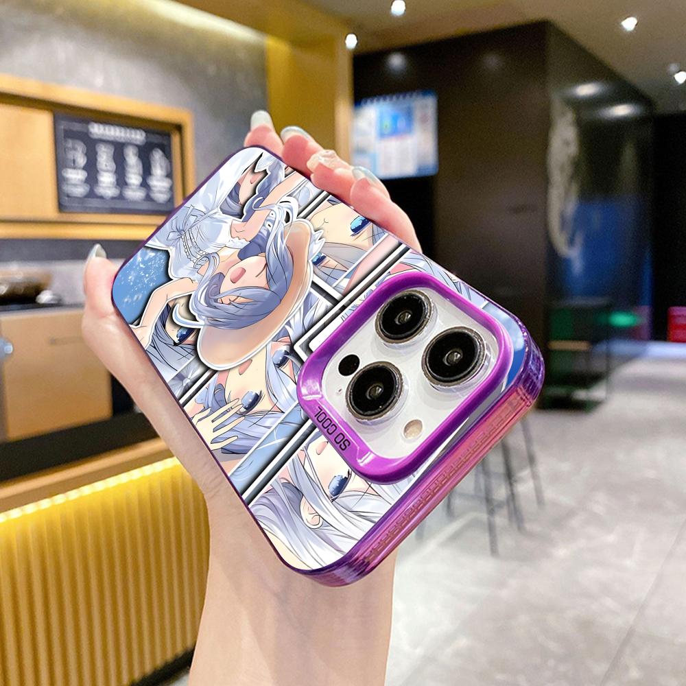 Date a Live Mio Takamiya Purple Translucent Mobile Phone Case for iPhone 17 16 15 14 13 12 11 X XR XS Air Pro Max Plus Colorful
