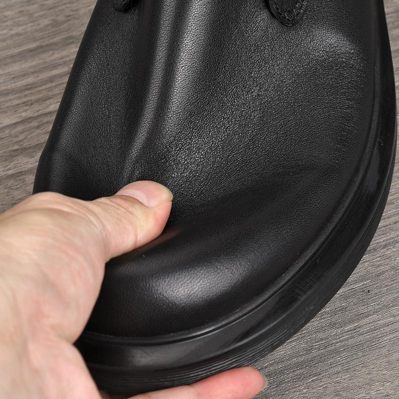 Men's Mid-Top Cowhide Leather Boots - Casual, Formal, Warm Winter Martin Shoes