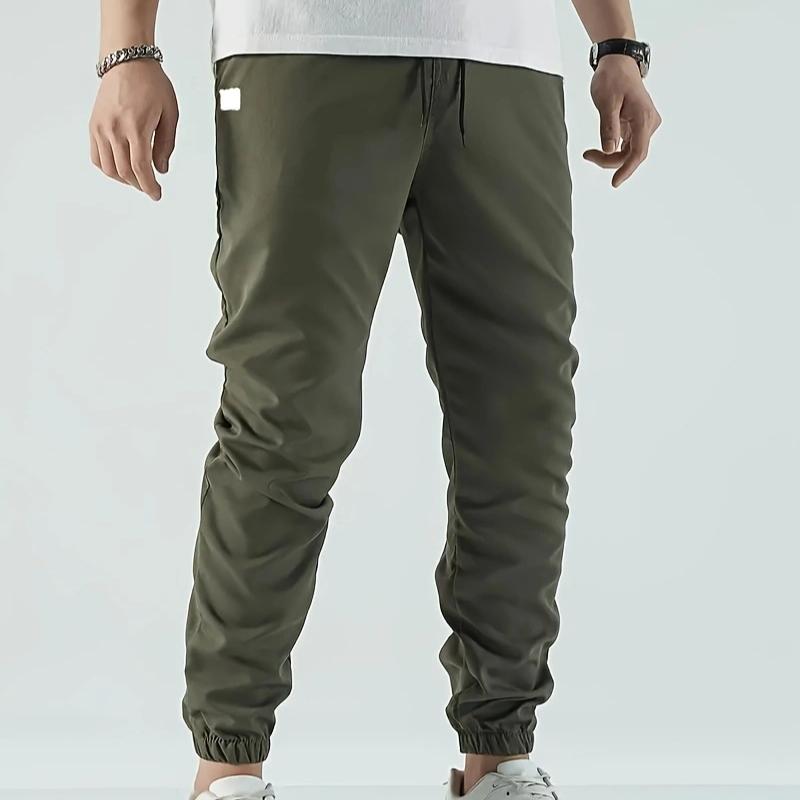 Four Seasons New Slim Casual Trousers Simple Leisure Pure Colour Spell Leather Trousers Micro Elastic Youth Popular Trousers