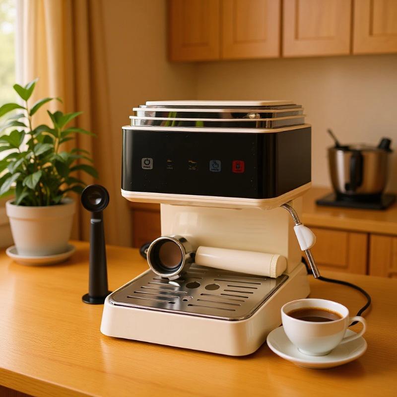 Allt-i-ett italiensk espressomaskin med kvarn och mjölkskummare