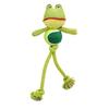Puppy Teething Toy Green Frog Squeaky Plush Puppy Teeth Chewing Toy with Rope for Home 1PC
