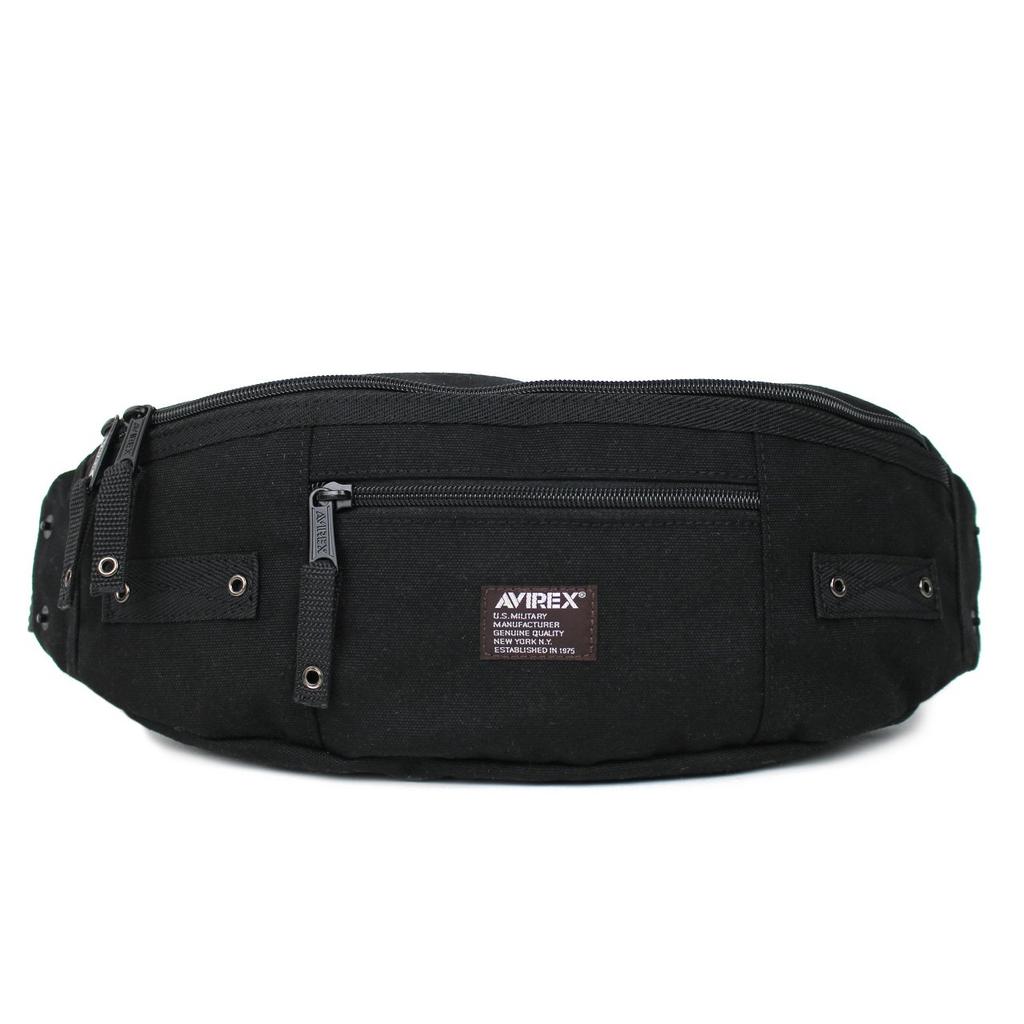 Avirex EAGLE Series Body Bag, One-Shoulder Bag, Crossbody Bag, Waist Bag, 2-Way, AVX3521 Black