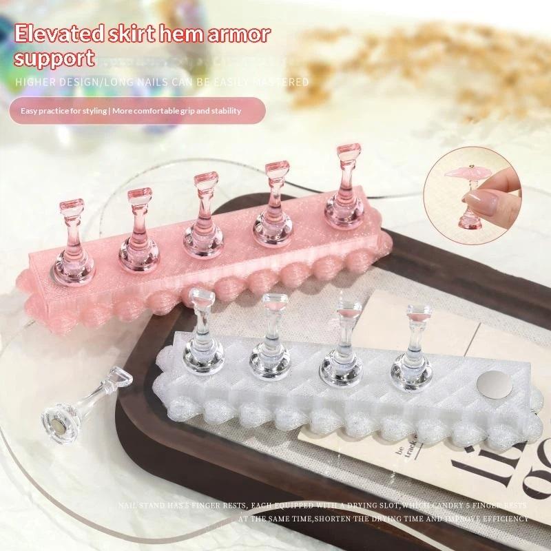 6Pcs/Set Nail Holder Aurora Nail Stand For Painting Magnetic Press On Nail Tech Must Haves Practice Acrylic Nail Art Display