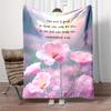Soft Fleece Blanket The Lord Is Good To Those Who Wait For Him Lamentations 3 25 Pink Flowers Faith Bible Verse Throw Blanket