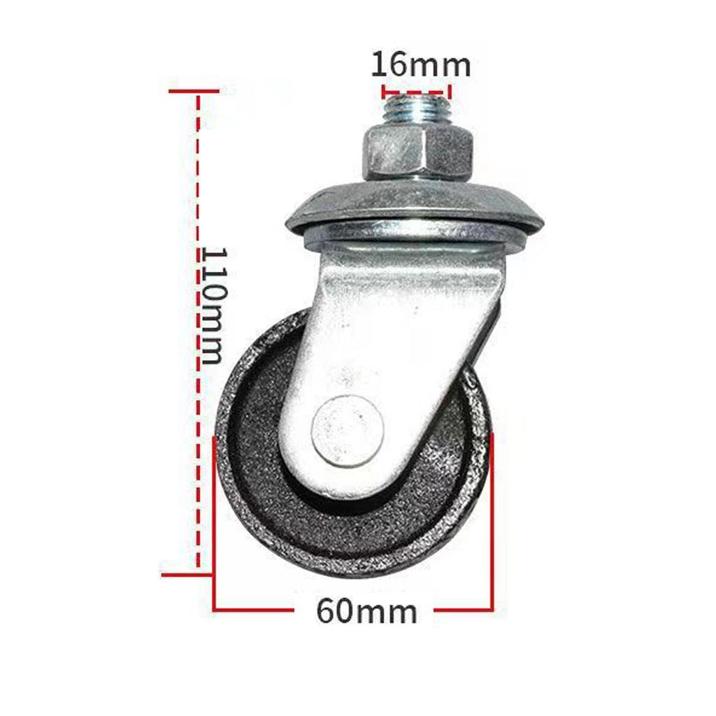 Generic Floor Jack Caster Wheels Professional Spare Parts Metal Accessories Horizontal Jack Casters for 4 Ton Floor Jack