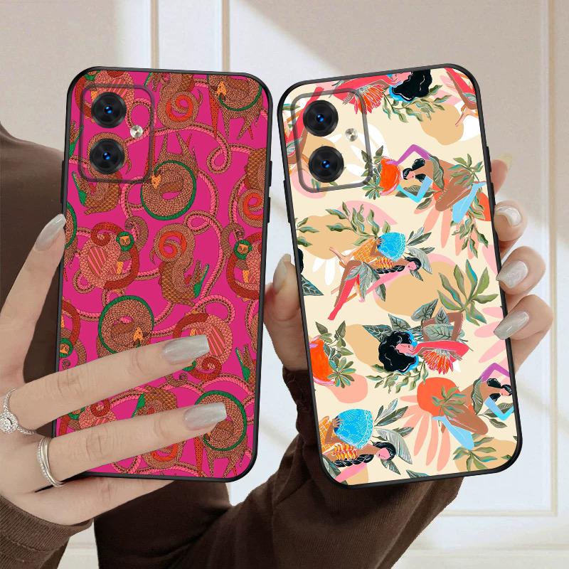 Flowers and Women For Motorola Moto G 04 G05 G14 15 24 34 35 54 55 75 84 85 Edge 40 50 Fusion 60 Fusion silicone soft phone case