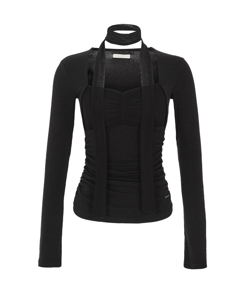 ILLIGO Shirred Bolero Top Black