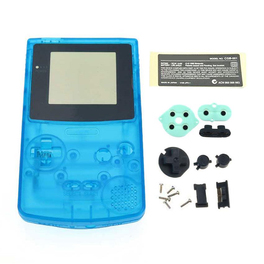 JCD Kunststoffgehäuse für Gameboy Advance GBC-Konsole mit Tasten, Schrauben, Aufklebern und Etikettenteilen