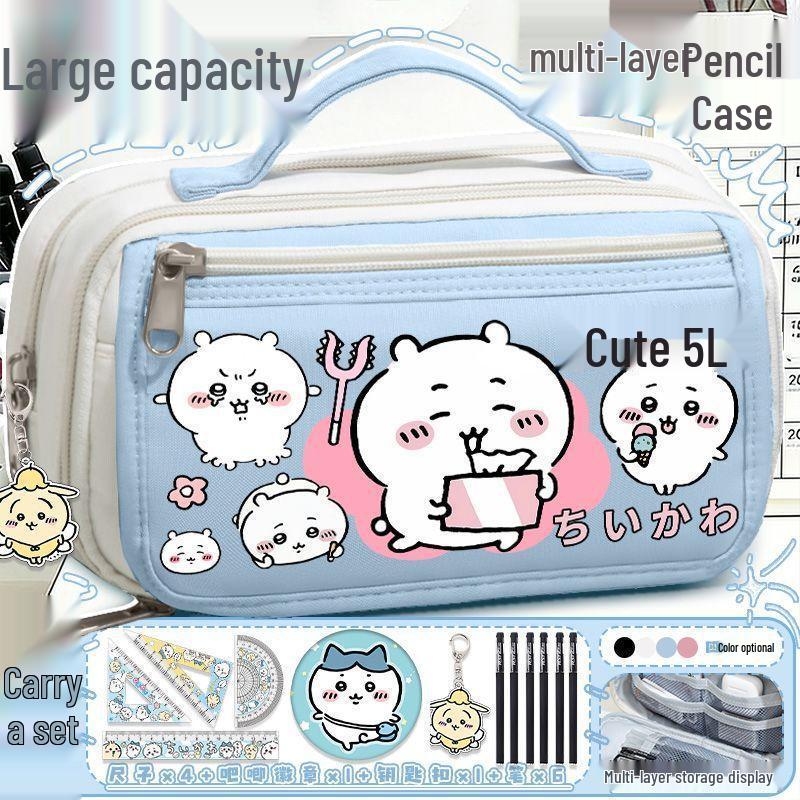 Chiikawa Pencil Case - Large Capacity Stationery Box for Girls, Primary and Junior High School Students, New Style.