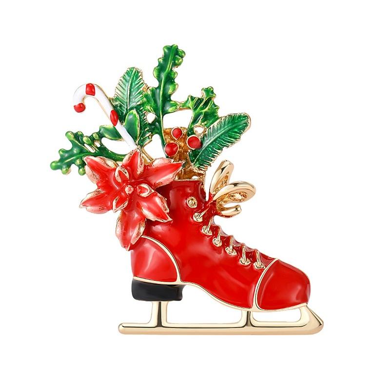 

Wuli&baby Рождественские броши в виде коньков для женщин Эмаль Дарящие подарки Коньки Вечеринка Офис Броши Булавки Подарки