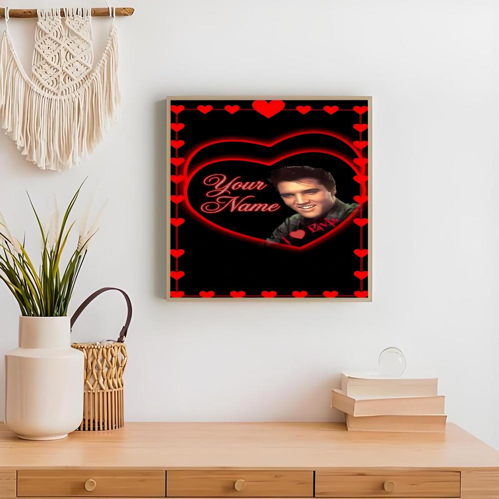Elvis Presley Customize Text Diamond Painting Round Diamond Mosaic Suitable For Beginners Diamond Painting Rhinestones Gift Frameless