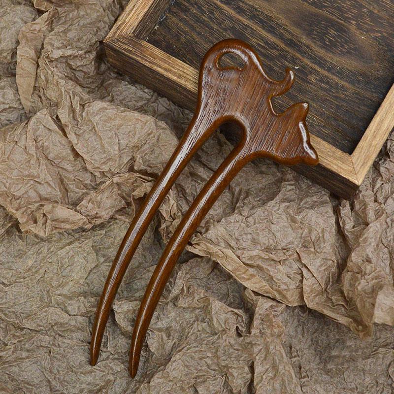 1pc U-Shaped Vintage Style Rabbit Deer Women Wood Hair Accessories Butterfly Flower Hair Stick Hairpin