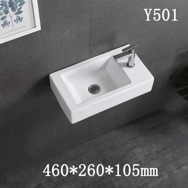 Square Ceramic Wall-Mounted Mini Bathroom Washbasin