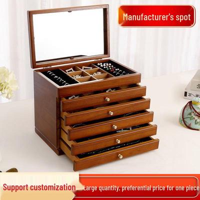 Minimalist European Wood Jewelry Box for Necklace & Rings - Perfect for Weddings or Birthdays