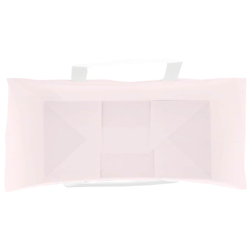 Paper Shopping Bags 250 Pcs with Handles Pink 26 X 12 X 35 Cm