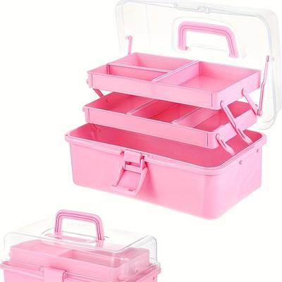 קופסת ארגונית מתקפלת מתכווננת 3 קומות - אחסון פלסטיק עמיד עם מכסה שקוף לאספקה לאמנות, כלים, תרופות, תפירה וציורים