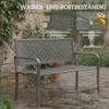 Garden Bench 2-Seater Metal Weatherproof Outdoor Bench with Rust-Resistant Backrest, Geometric up to 240 kg