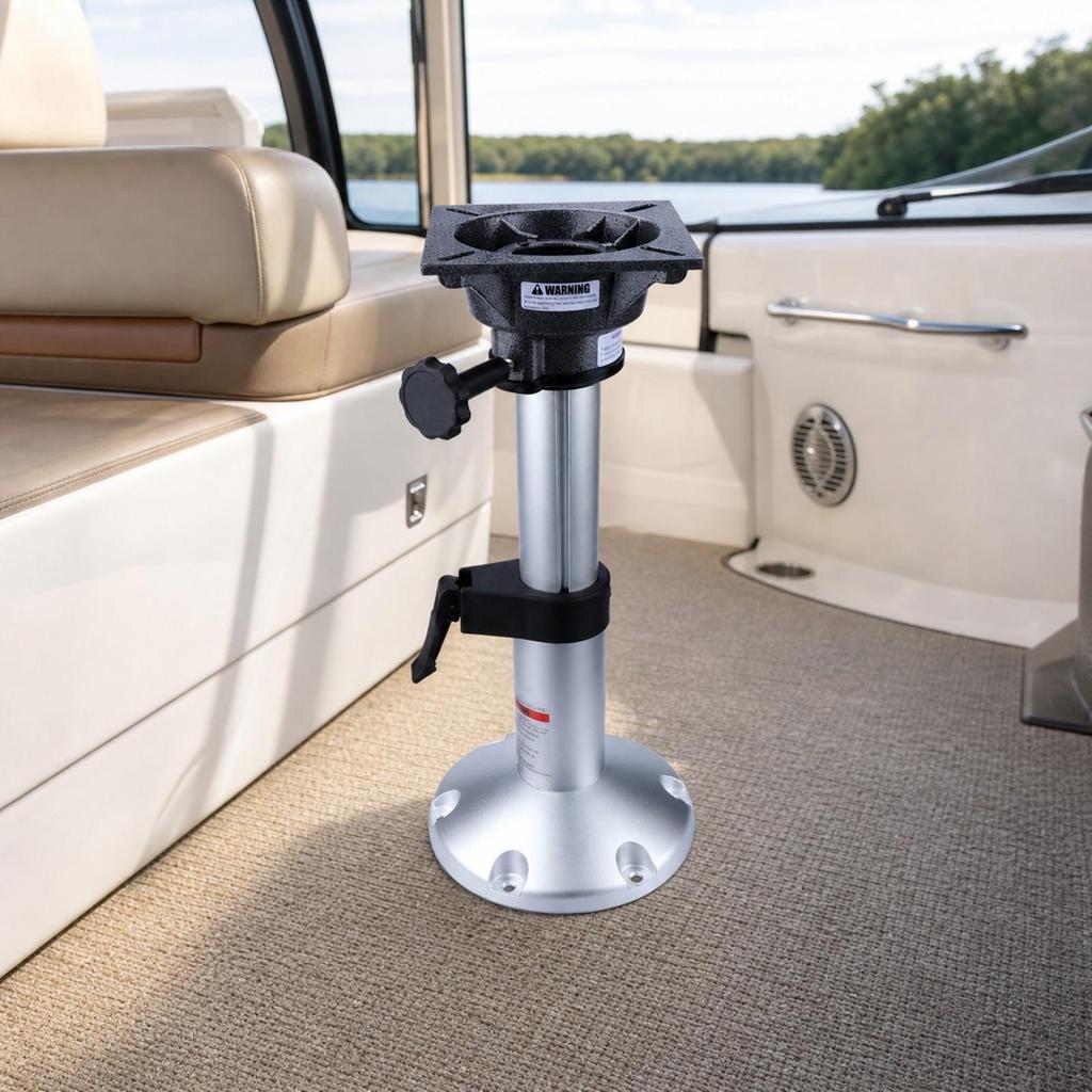 Boat Seat Pedestal with Swivel Base Secure Locking Hardware Resistant