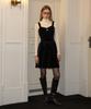Salon De Yon Button Point Velvet Mini Dress