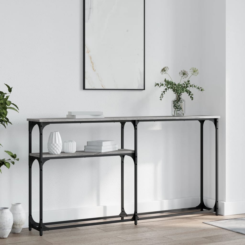 Console Table Grey Sonoma 145 x 22.5 x 75 cm Engineered Wood